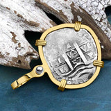 1657 Consolacion Shipwreck Pirate Era Spanish 1 Reale Piece of Eight 14K Gold Pendant