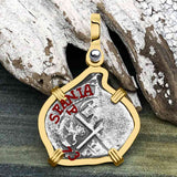 1673 Consolacion Shipwreck Pirate Era Spanish 1 Reale Piece of Eight 14K Gold Pendant