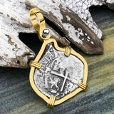 1673 Consolacion Shipwreck Pirate Era Spanish 1 Reale Piece of Eight 14K Gold Pendant
