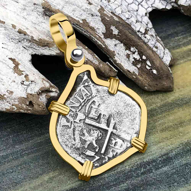 1673 Consolacion Shipwreck Pirate Era Spanish 1 Reale Piece of Eight 14K Gold Pendant