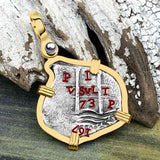 1673 Consolacion Shipwreck Pirate Era Spanish 1 Reale Piece of Eight 14K Gold Pendant