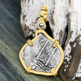 1673 Consolacion Shipwreck Pirate Era Spanish 1 Reale Piece of Eight 14K Gold Pendant