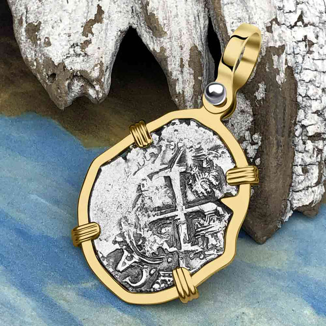 1677 Consolacion Shipwreck Pirate Era Spanish 1 Reale Piece of Eight 14K Gold Pendant