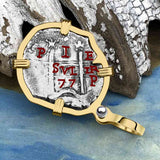 1677 Consolacion Shipwreck Pirate Era Spanish 1 Reale Piece of Eight 14K Gold Pendant