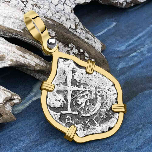 1680 Consolacion Shipwreck Pirate Era Spanish 1 Reale Piece of Eight 14K Gold Pendant