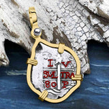 1680 Consolacion Shipwreck Pirate Era Spanish 1 Reale Piece of Eight 14K Gold Pendant