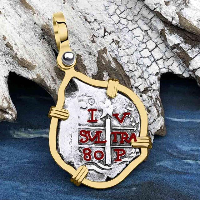 1680 Consolacion Shipwreck Pirate Era Spanish 1 Reale Piece of Eight 14K Gold Pendant