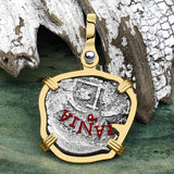 1673 Consolacion Shipwreck Pirate Era Spanish 1 Reale Piece of Eight 14K Gold Pendant