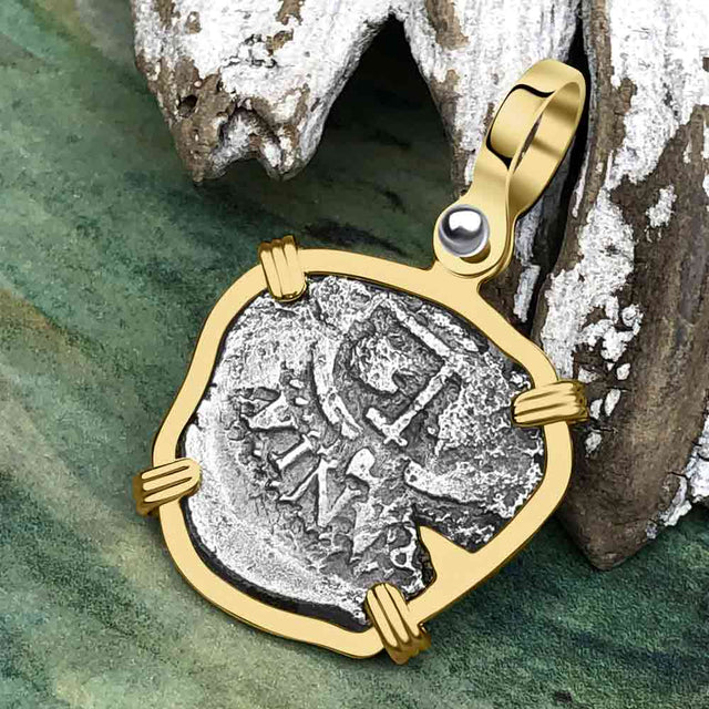 1673 Consolacion Shipwreck Pirate Era Spanish 1 Reale Piece of Eight 14K Gold Pendant