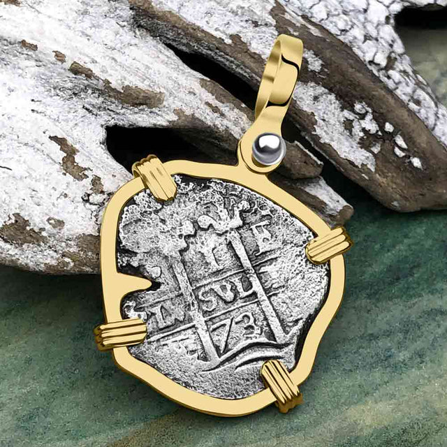 1673 Consolacion Shipwreck Pirate Era Spanish 1 Reale Piece of Eight 14K Gold Pendant