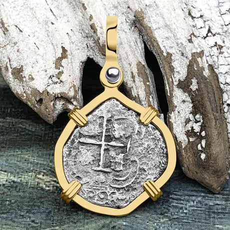 1652 Consolacion Shipwreck Pirate Era Spanish 1 Reale Piece of Eight 14K Gold Pendant