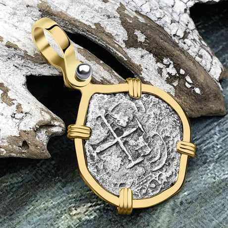 1652 Consolacion Shipwreck Pirate Era Spanish 1 Reale Piece of Eight 14K Gold Pendant