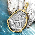 1715 Fleet Shipwreck Golden Age of Piracy Spanish 4 Reale Piece of 8 14K Gold Pendant