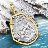 1715 Fleet Shipwreck Golden Age of Piracy Spanish 4 Reale Piece of 8 14K Gold Pendant