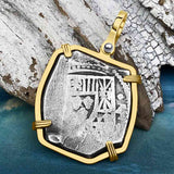1715 Fleet Shipwreck Golden Age of Piracy Spanish 4 Reale Piece of 8 14K Gold Pendant | Artifact #4976