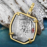 1715 Fleet Shipwreck Golden Age of Piracy Spanish 4 Reale Piece of 8 14K Gold Pendant | Artifact #4976