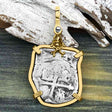 1715 Fleet Shipwreck Skull and Cross Bones Spanish 4 Reale Piece of 8 14K Gold Pendant