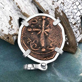 Byzantine Bronze Follis Coin - Jesus Christ, King of Kings Sterling Silver Pendant