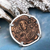 Byzantine Bronze Follis Coin - Jesus Christ, King of Kings Sterling Silver Pendant
