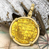 Circa 1550 22K Gold One Escudo - the Legendary Doubloon - 18K Gold Pendant