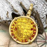Circa 1550 22K Gold One Escudo - the Legendary Doubloon - 18K Gold Pendant