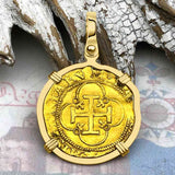 Circa 1560 22K Gold One Escudo - the Legendary Doubloon - 18K Gold Pendant