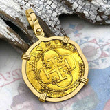 Circa 1560 22K Gold One Escudo - the Legendary Doubloon - 18K Gold Pendant