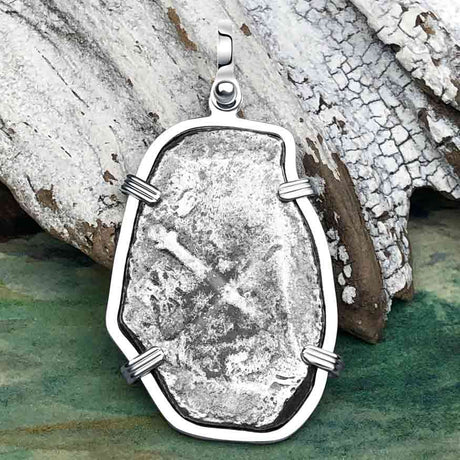 1715 Fleet Golden Age of Piracy Shipwreck Spanish 4 Reale Piece of 8 Silver Pendant
