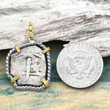 1715 Fleet Shipwreck Rare 4 Reale Piece of Eight 14K Gold and Silver Pendant - the Mel Fisher Cobb Coin Company Collection