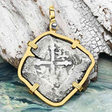 1715 Fleet Shipwreck Golden Age of Piracy Spanish 4 Reale Piece of 8 14K Gold Pendant