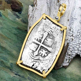 EXTREMELY RARE Real 8 Company Original Certificate 1715 Fleet Shipwreck 8 Reale Piece of Eight 14K Gold Pendant