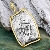 EXTREMELY RARE Real 8 Company Original Certificate 1715 Fleet Shipwreck 8 Reale Piece of Eight 14K Gold Pendant