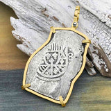 1715 Fleet Shipwreck Rare 8 Reale Piece of Eight 14K Gold Pendant - the Cobb Coin Company Collection