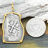 1715 Fleet Shipwreck Rare 8 Reale Piece of Eight 14K Gold Pendant - the Cobb Coin Company Collection