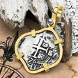 Pirate Era 1676 Spanish 1 Reale Cob Piece of Eight 14K Gold Pendant