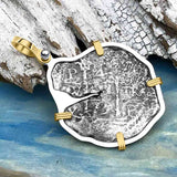 Rare 1679 Consolacion Shipwreck Pirate Era 4 Reale Cob 14K Gold and Sterling Silver Pendant