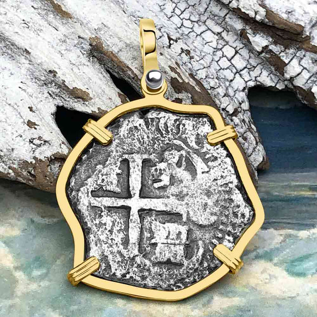 Rare 1679 Consolacion Shipwreck Pirate Era 4 Reale Cob 14K Gold Pendant