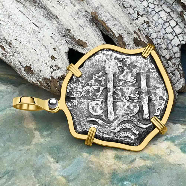 Rare 1679 Consolacion Shipwreck Pirate Era 4 Reale Cob 14K Gold Pendant