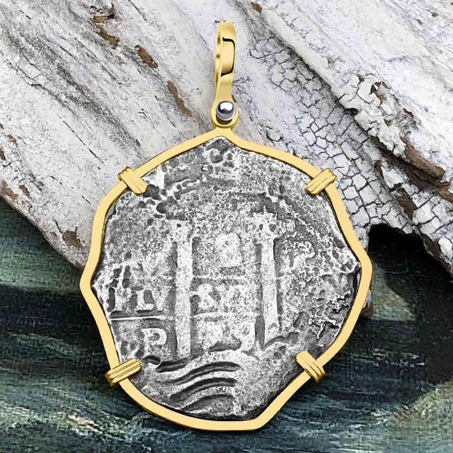UNIQUE 1679 Consolacion Shipwreck Pirate Era 8 Reale Cob 14K Gold Pendant