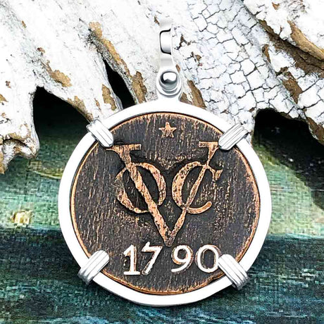 VOC - Dutch East India Company Shipwreck 1790 2 Duit Sterling Silver Pendant