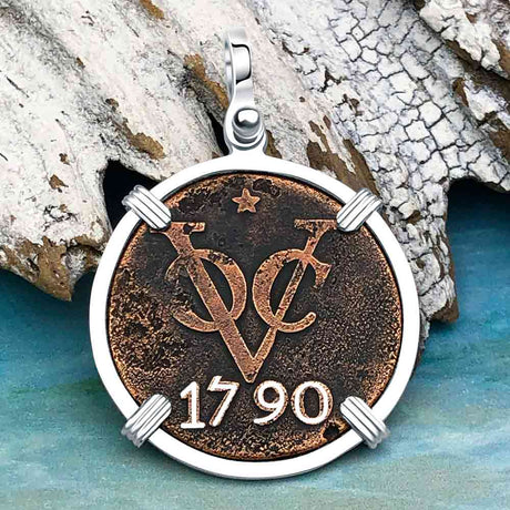 VOC - Dutch East India Company Shipwreck 1790 2 Duit Sterling Silver Pendant