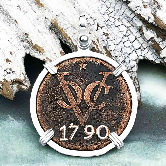 VOC - Dutch East India Company Shipwreck 1790 2 Duit Sterling Silver Pendant