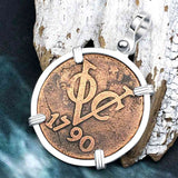 VOC - Dutch East India Company Shipwreck 1790 LARGE 2 Duit Sterling Silver Pendant