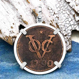 VOC - Dutch East India Company Shipwreck 1790 LARGE 2 Duit Sterling Silver Pendant