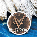 VOC - Dutch East India Company Shipwreck 1790 LARGE 2 Duit Sterling Silver Pendant
