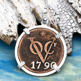 VOC - Dutch East India Company Shipwreck 1790 LARGE 2 Duit Sterling Silver Pendant