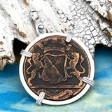VOC - Dutch East India Company Shipwreck 1790 LARGE 2 Duit Sterling Silver Pendant