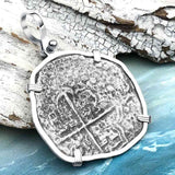 Mel Fisher's Atocha 8 Reale Cob Shipwreck Coin Piece of 8 Sterling Silver Pendant