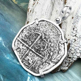 Mel Fisher's Atocha 8 Reale Cob Shipwreck Coin Piece of 8 Sterling Silver Pendant