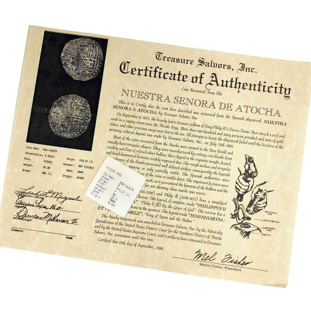 Rare Dated Mel Fisher's Atocha 8 Reale Shipwreck Coin 14K Gold Pendant | Artifact #5093